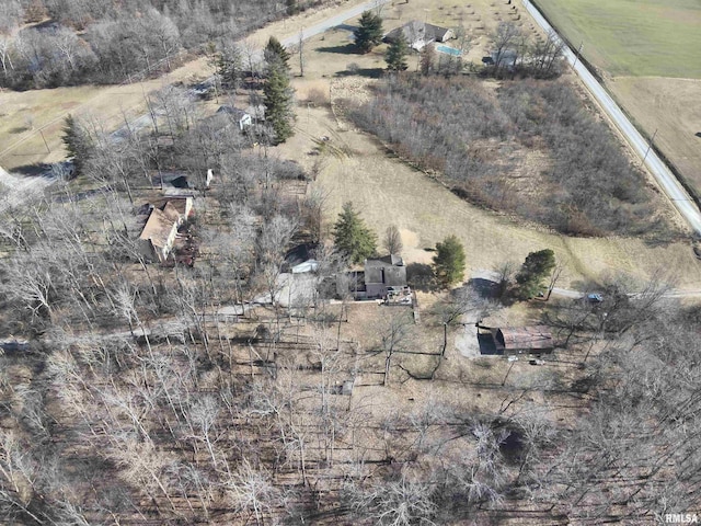 bird's eye view featuring a rural view