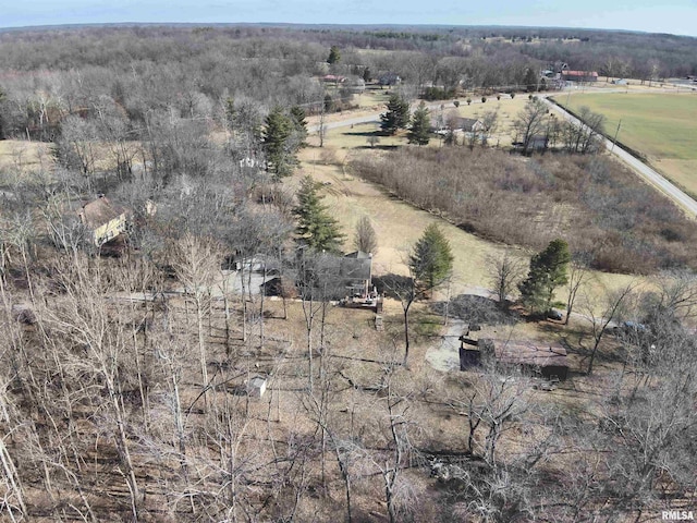 drone / aerial view with a rural view