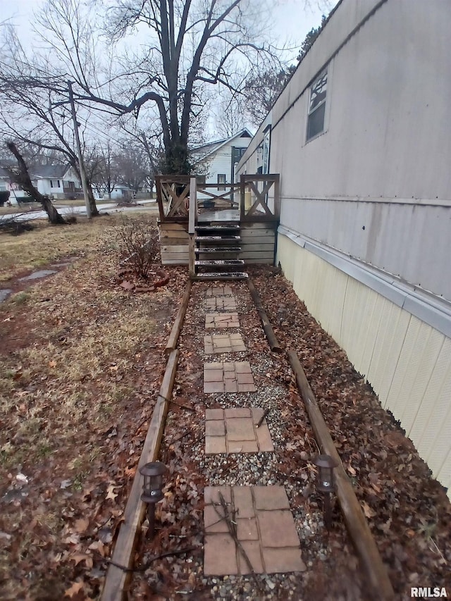 view of yard featuring a deck