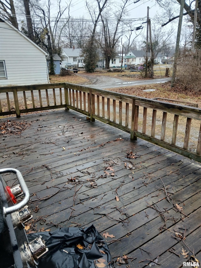 520 Dewey St, Eldorado, IL 62930 - wooden deck with a residential view