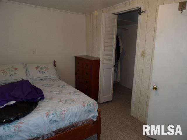 bedroom featuring carpet floors and a closet