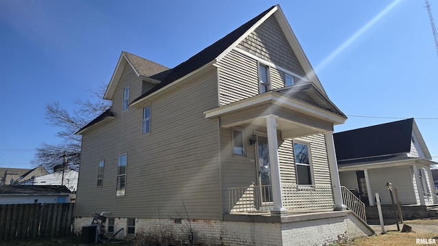 view of home's exterior with central air condition unit