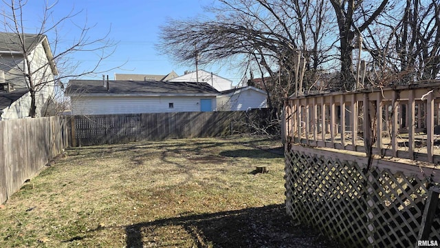 view of yard featuring a deck