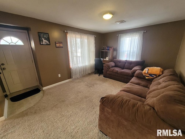 view of carpeted living room