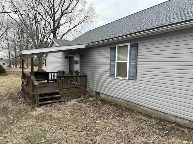 exterior space featuring a deck