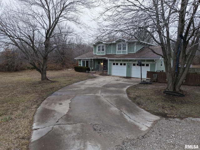 front facade with a garage