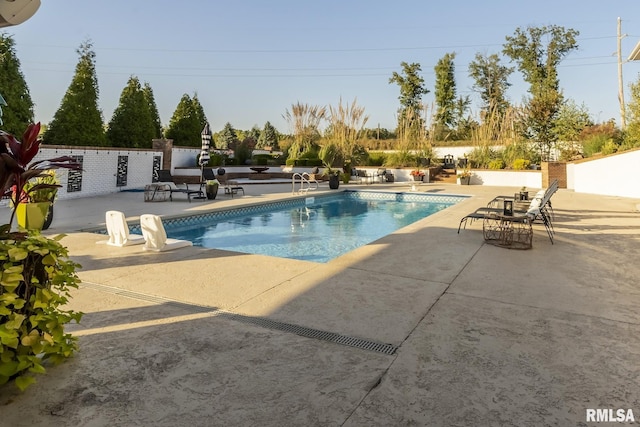 view of pool with a patio