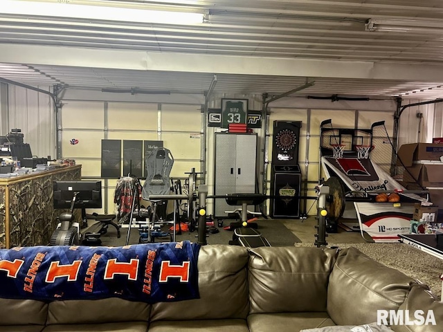 view of garage