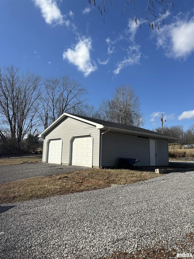 view of garage