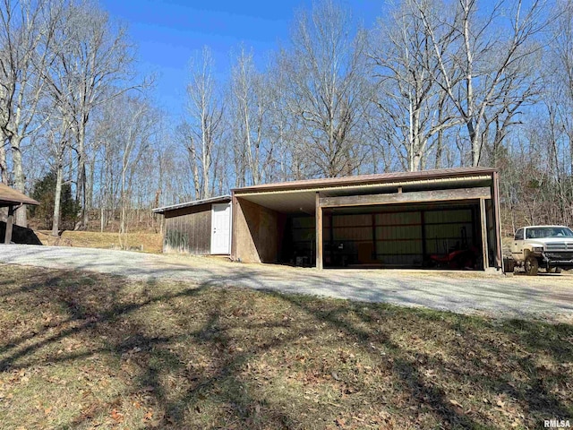 view of garage