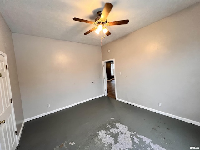 spare room featuring ceiling fan