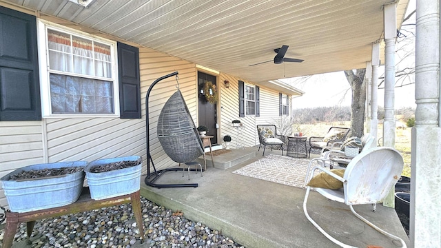 view of patio / terrace featuring a ceiling fan