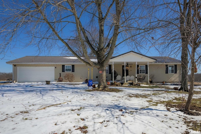 2520 N America Rd, Galatia, IL 62935 - single story home with a porch and an attached garage