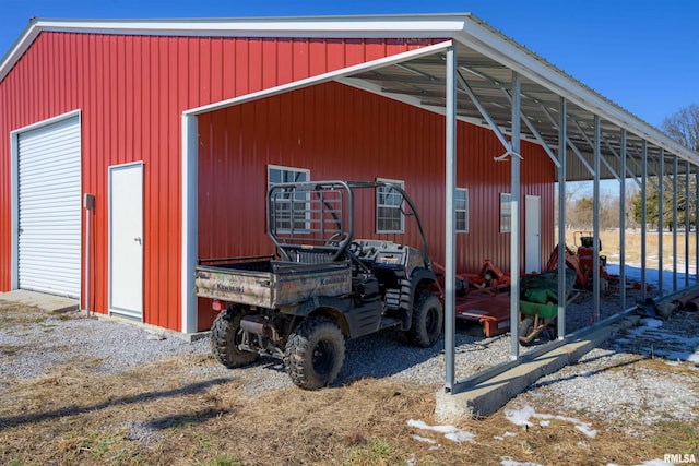 view of pole building with a carport