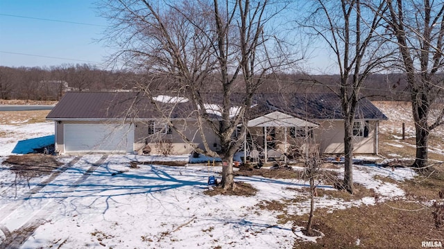 2520 N America Rd, Galatia, IL 62935 - view of front of property featuring metal roof and a garage