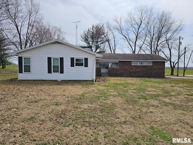 exterior space with a front lawn