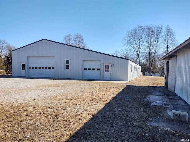 view of detached garage