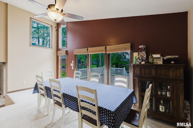 1437 Nassau Ln, Marion, IL 62959 - carpeted dining area with ceiling fan and baseboards