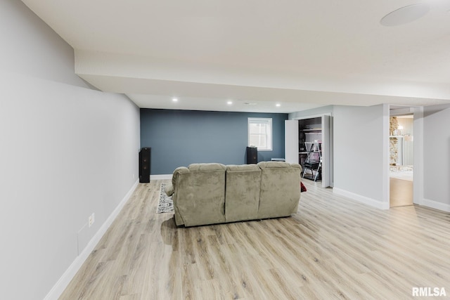 1437 Nassau Ln, Marion, IL 62959 - living room with light wood-style floors, baseboards, and recessed lighting
