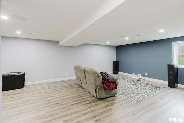 1437 Nassau Ln, Marion, IL 62959 - unfurnished living room with wood finished floors, baseboards, and recessed lighting