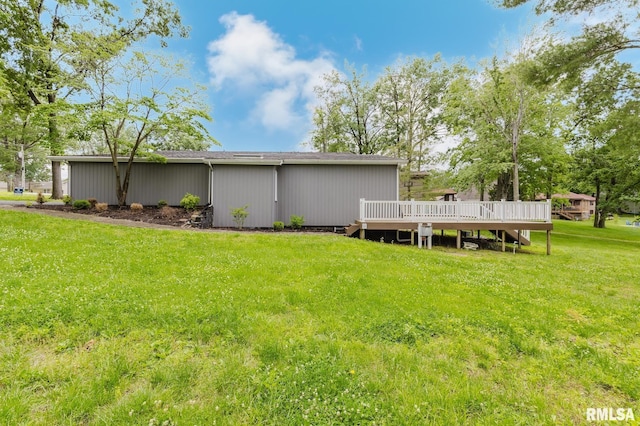 1437 Nassau Ln, Marion, IL 62959 - rear view of house with a lawn and a deck