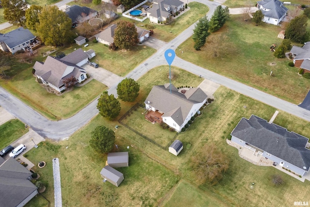 aerial view with a residential view