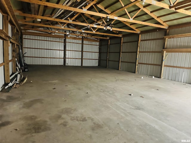 garage featuring metal wall