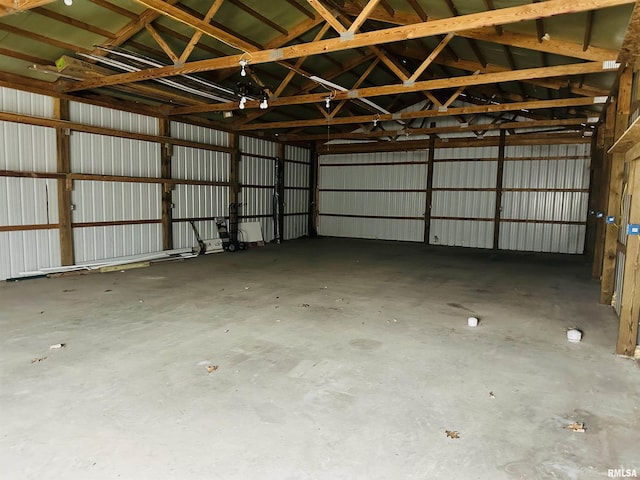 garage featuring metal wall