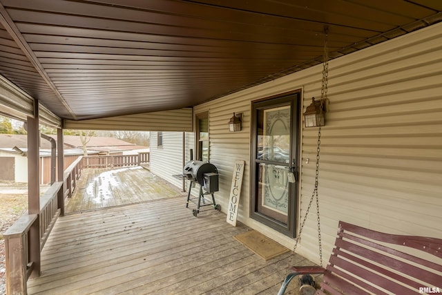 wooden deck with a porch