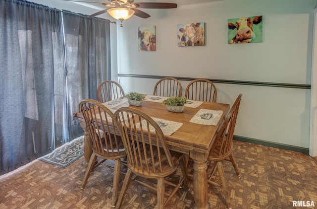 600 N Washington St, Sparta, IL 62286 - dining room featuring baseboards and a ceiling fan