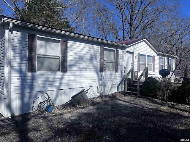 view of home's exterior featuring entry steps