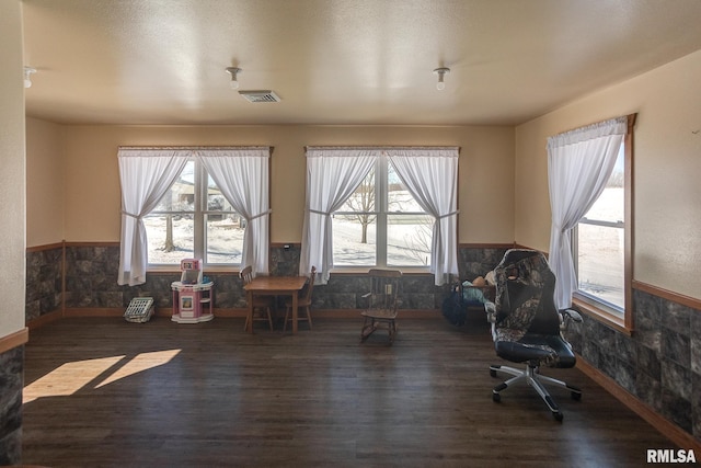 1548 Koehn Rd, Ava, IL 62907 - misc room with visible vents, wood finished floors, and a wainscoted wall