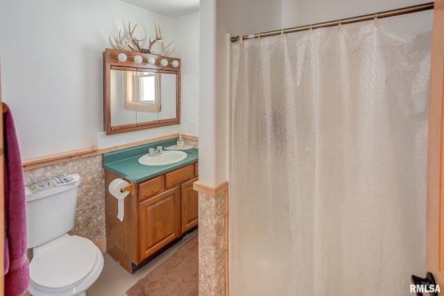 1548 Koehn Rd, Ava, IL 62907 - bathroom with toilet, a shower with curtain, and vanity