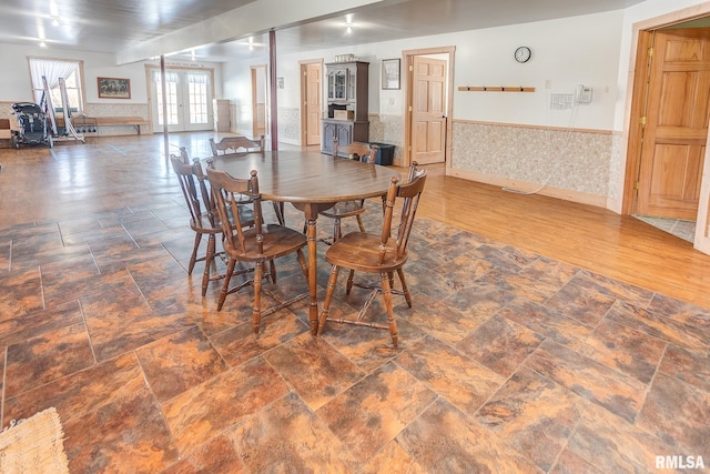 1548 Koehn Rd, Ava, IL 62907 - dining space with a wainscoted wall and french doors