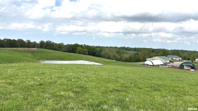 1548 Koehn Rd, Ava, IL 62907 - view of yard with an outbuilding, a detached garage, a rural view, and fence