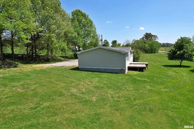8065 E State Route 146th Hwy, Grantsburg, IL 62943 - view of green lawn featuring a wooden deck