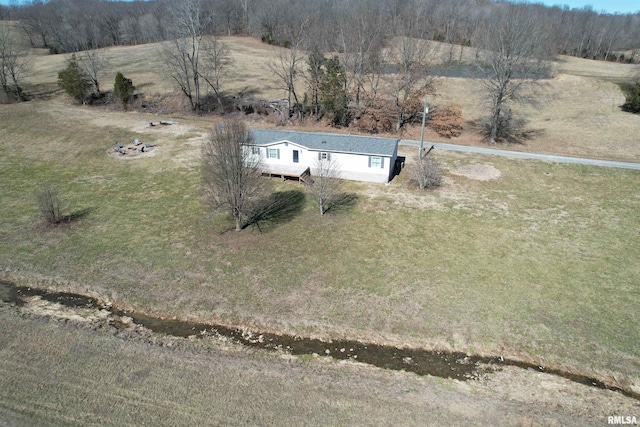 bird's eye view with a rural view