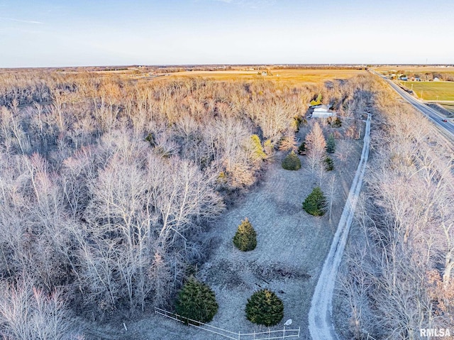 bird's eye view with a rural view