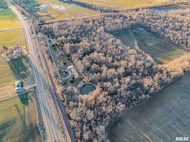 bird's eye view featuring a rural view