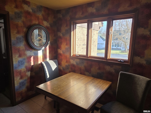 view of tiled dining area