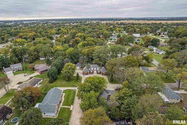 aerial view with a residential view