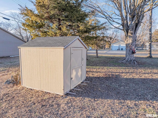 view of shed