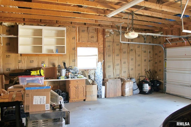 garage featuring a garage door opener