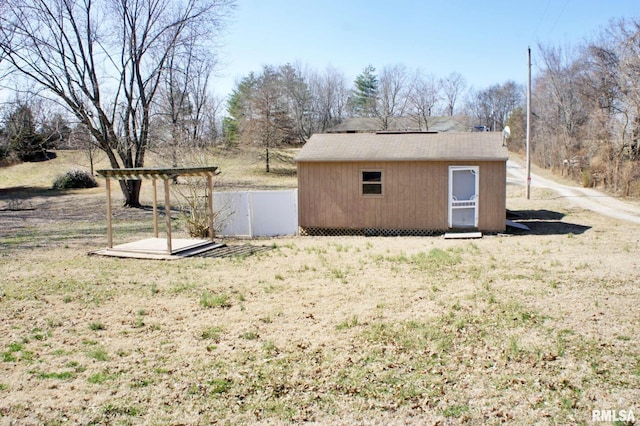 view of shed