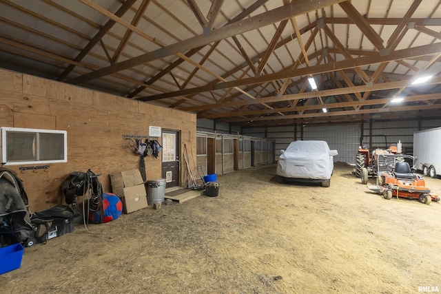 garage featuring metal wall