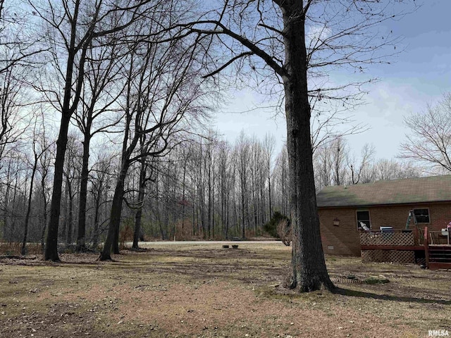 view of yard featuring a deck