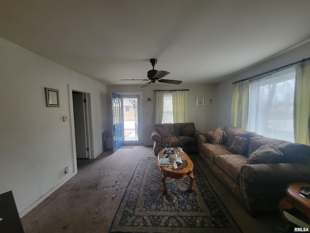 905 W Monroe St, Herrin, IL 62948 - living area featuring a ceiling fan