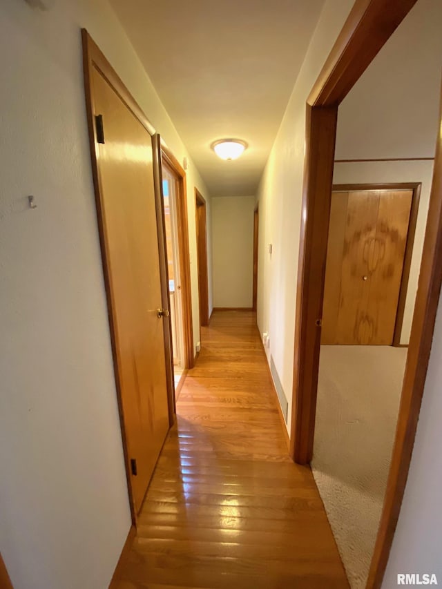 corridor featuring light wood-style floors