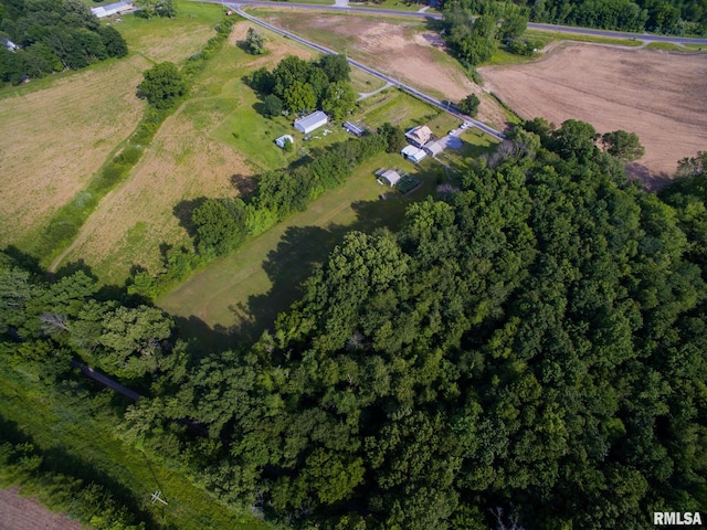 aerial view with a rural view