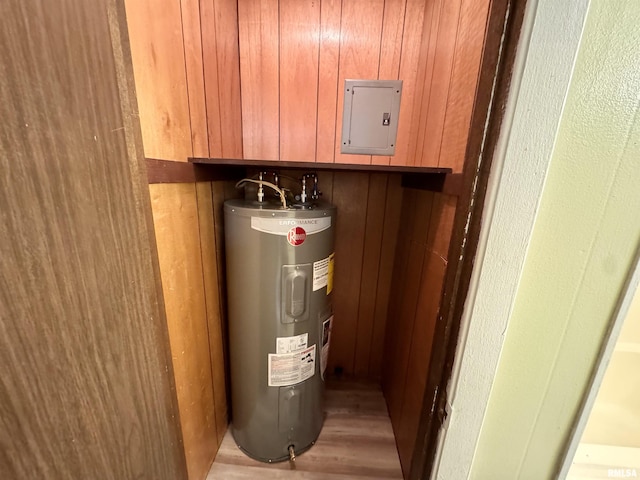 utilities with electric panel and water heater